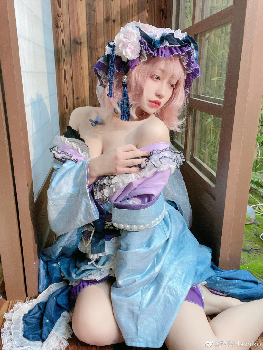 @梨梨Nashiko 西行寺幽幽子自拍COS作品在线看